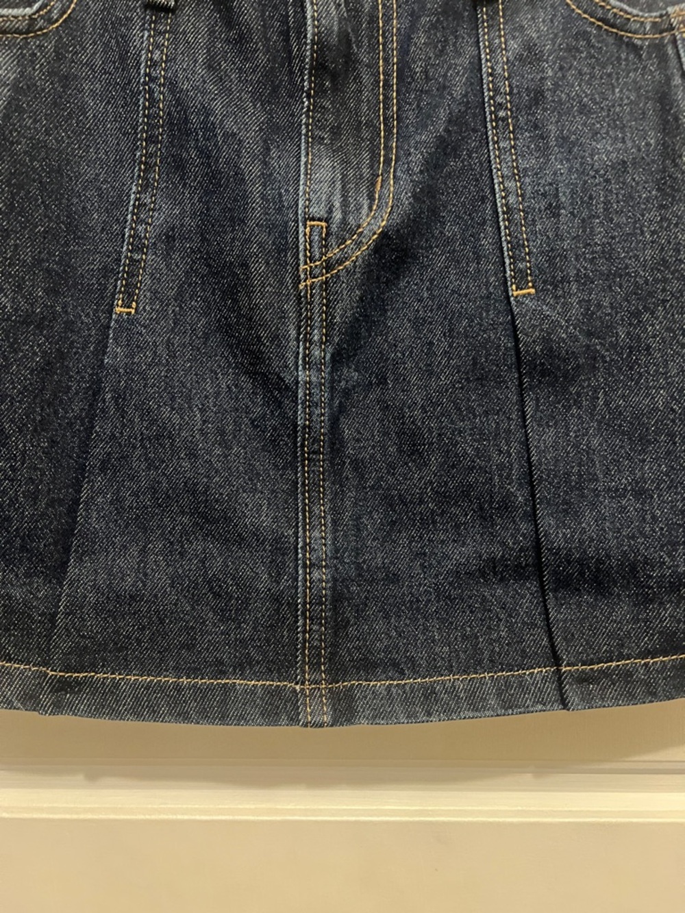Levi's Dark Blue Paneled Denim Mini Skirt - Picture 3 of 9